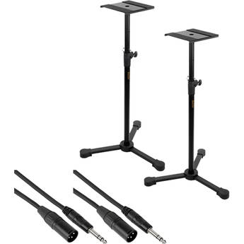 B&H Photo Video Studio Monitor Stands Kit with 1/4" TRS to XLR Cables