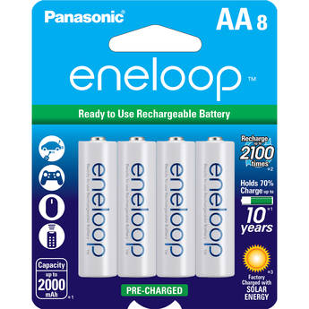 Panasonic eneloop AA Rechargeable Ni-MH Batteries (2000mAh, Pack of 8)