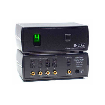 Inday DA4X-RS SPDIF 4x1 Digital Audio Switcher with RS-232 Control