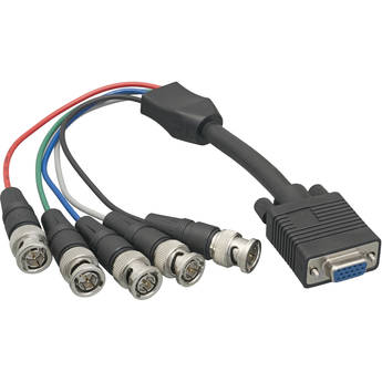 Tera Grand 15-Pin Sub-D Female to 5 BNC Male VGA Monitor Splitter Cable (1')