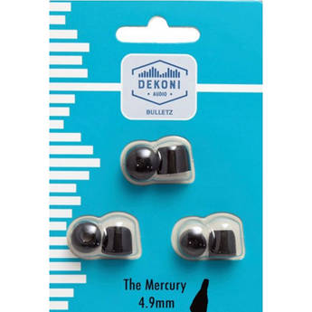 Dekoni Audio The Mercury Memory Foam Earphone Tips 4.9mm, (Black, 3-Pack)