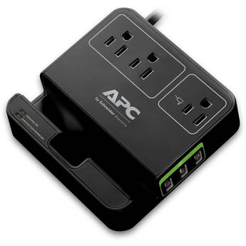 APC Essential SurgeArrest 3-Outlet Surge Protector with USB Charging (6', 120V, Black)