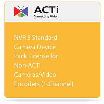 ACTi NVR 3 Standard Camera Device Pack License for Non-ACTi Cameras/Video Encoders (1-Channel)