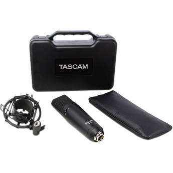 TASCAM TM-180 Studio Condenser Microphone with Shockmount, Hard Case, and Zippered Soft Case