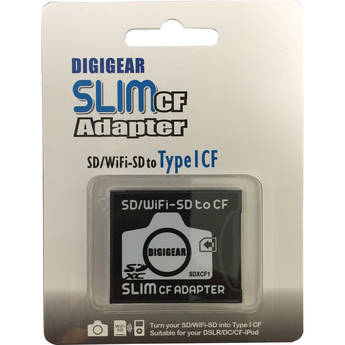 DigiGear Slim SD/Wi-Fi SD to CompactFlash Type 1 Memory Card Adapter