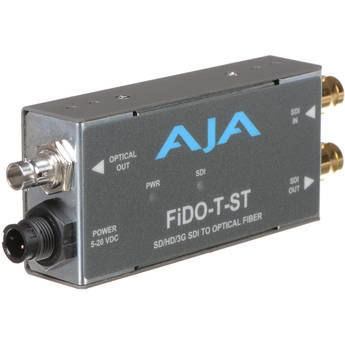 AJA FiDO Single-Channel 3G-SDI to ST Fiber Mini Converter