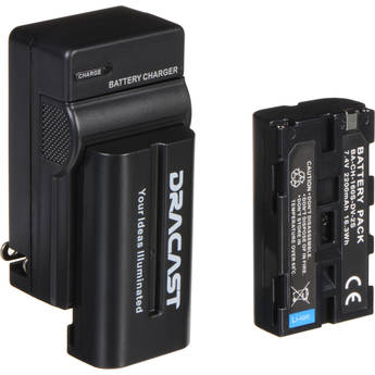 Dracast 2x NP-F 2200mAh Batteries and 1 Charger Kit