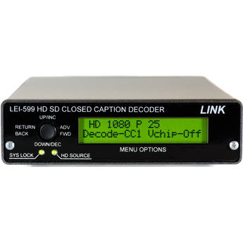 Link Electronics HD SD Closed Caption Decoder with GPI Timed Relay Detection