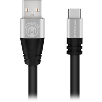 HyperGear Flexi USB 2.0 Type-A to USB Type-C Charge & Sync Flat USB Cable (6', Black)