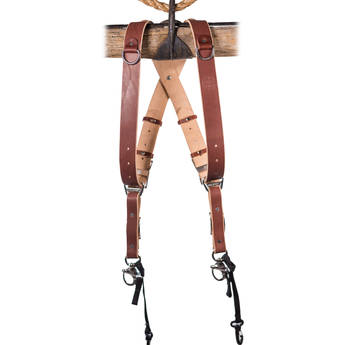 HoldFast Gear Money Maker Two-Camera Harness with Black Hardware (English Bridle, Chestnut, Small)