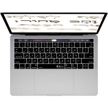KB Covers Hebrew Keyboard Cover for MacBook Pro 13" and 15" (Touch Bar, Black)