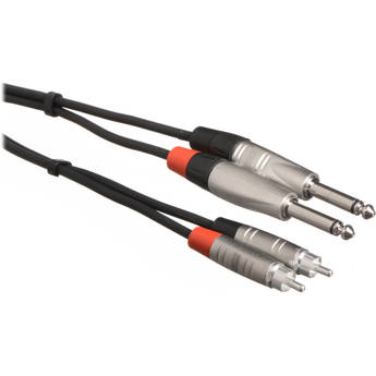 Hosa Technology HPR-005X2 Dual 1/4" TS Male to Dual RCA Male Stereo Audio Cable (5')