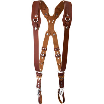 RL Handcrafts Clydesdale Pro Dual Leather Camera Harness (Small, Tan)