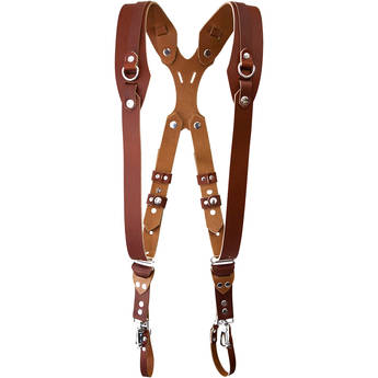RL Handcrafts Clydesdale Pro Dual Leather Camera Harness (Medium, Tan)