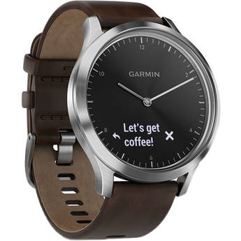 vivomove hr silver leather band