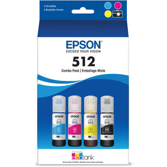 Epson T512 EcoTank Ink Bottle Multi-Pack (Cyan, Magenta, Yellow, Photo Black)