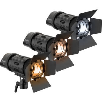 Genaray Contender LED Focusing Spot 3-Light Kit with Battery Module Kit (Bi-Color)