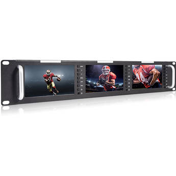 Laizeske Triple 5" 2RU 800 x 480 Broadcast LCD Rack Mount Monitor with 3G-SDI & HDMI AV Input/Output