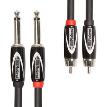 Roland Black Series Dual 1/4" TS to Dual RCA Cable (5')