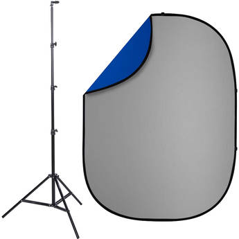 Studio Essentials Pop-Up Reversible Background Kit (5 x 6.5', Blue/Gray)