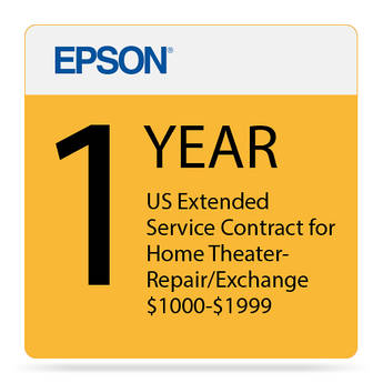 Epson 1-Year US Extended Service Contract for Home Theater Repair/Exchange ($1000-1999)