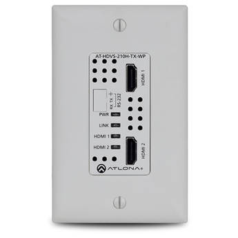 Atlona 4K UHD 2x1 HDBaseT Wall Plate Switcher with Dual HDMI Inputs