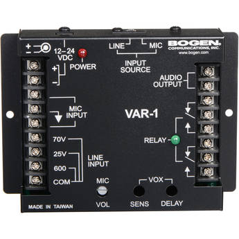 Bogen VAR1 Voice Activated Relay for 70V Paging Systems