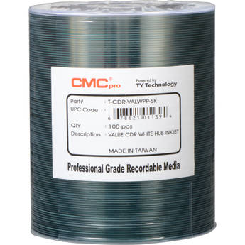 CMC Pro 48x Professional Grade Inkjet Printable CD-R Discs (100-Pack)
