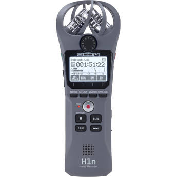 Zoom H1n 2-Input / 2-Track Portable Handy Recorder with Onboard X/Y Microphone (Gray)