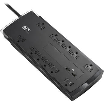APC Performance SurgeArrest 12-Outlet Surge Protector with USB Charging (6', 120V, Black)