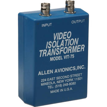 Allen Avionics VIT-75 Video Isolation Transformer, Noise and Hum Eliminator, 75 ohms