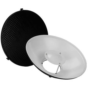 Interior: White Bounce Godox 21 55cm Beauty Dish Reflector with Honeycomb Grid for Bowens Mount Studio Flash Strobe Monolight Such as Witstro AD400PRO AD600PRO AD600B AD600BM
