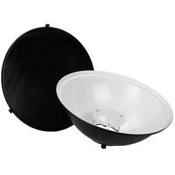 FotodioX Pro Beauty Dish Kit with 50-Degree Honeycomb Grid for Balcar and White Lightning Flash Heads (18")