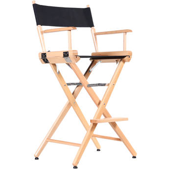 Filmcraft Pro Series Tall Director's Chair (30", Natural Frame, Black Canvas)