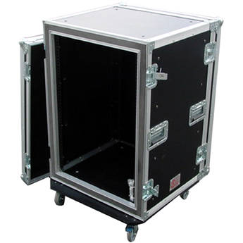 Pro Cases Shockmount Combo Rack with Casters (16 RU)