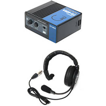 ACETEK BNC Cable Connect Intercom Portable Unit with Double-Ear Closed-Type DL-550 Headset