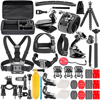 Compatible with The Dazzne Action Camera Navitech 30-in-1 Action Camera Accessories Combo Kit with EVA Case 