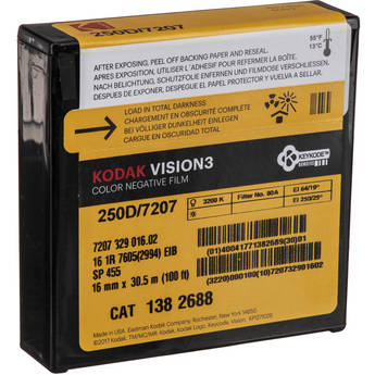 Kodak VISION3 250D Color Negative Film #7207 (16mm, 100' Roll)