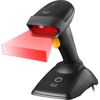 Adesso NuScan 2500TB Bluetooth Spill Resistant Antimicrobial 2D Barcode Scanner with Charging Cradle