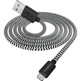 ChargeWorx Braided Charge and Sync Lightning Cable (6', Black)