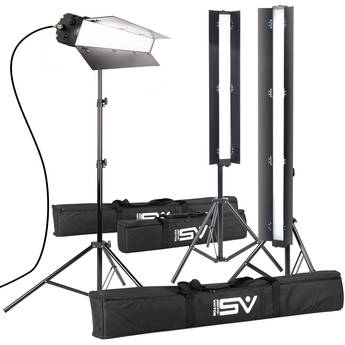 Smith-Victor SL300 3 600 Watt SoftLight Quartz Light Kit with Light Cart on Wheels Carrying Case.