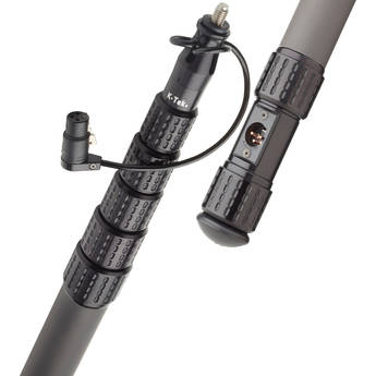 K-Tek KP9CCR 9' KlassicPro Graphite 6-Section Boompole with Internal XLR Coiled Cable, Side Exit