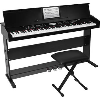 Alesis Virtue 88-Key Digital Piano with Wooden Stand and Bench (Black)