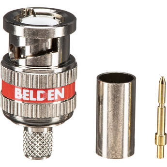 Belden HD Series 6 GHz BNC 3-Piece Crimp Connector for RG59 Coax Cable (50-Pack)
