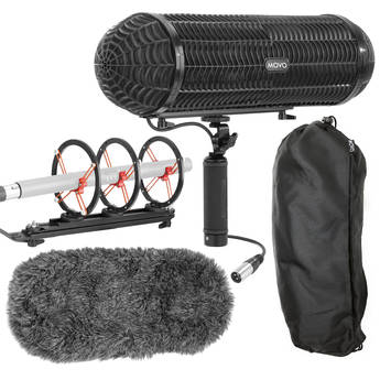 Movo Photo BWS1000 Blimp Windshield and Shockmount System for Shotgun Microphones