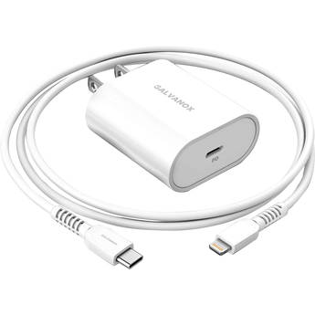 Galvanox 18W USB Type-C PD/QC Wall Charger with Lightning Cable (White)
