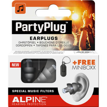 Alpine Hearing Protection PartyPlug Earplugs (Black)