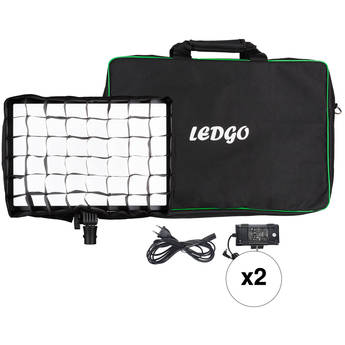 Ledgo LG-E2686 Bi-Color LED Large Pad 2-Light Kit with Eggcrate Grid and Bag
