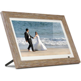 Aluratek 13.3" Digital Photo Frame with Interchangeable Frames (Distressed Wood)