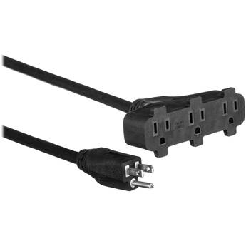 Century Wire and Cable SJTW Triple Tap Extension Cord (12 AWG, Black, 25')